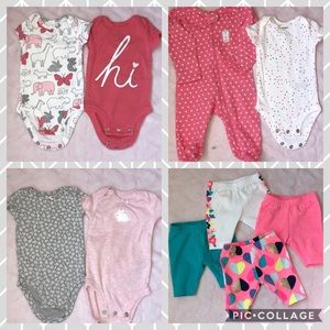 Craters NB Girl 5p onesies 4pcapris 1p night wear
